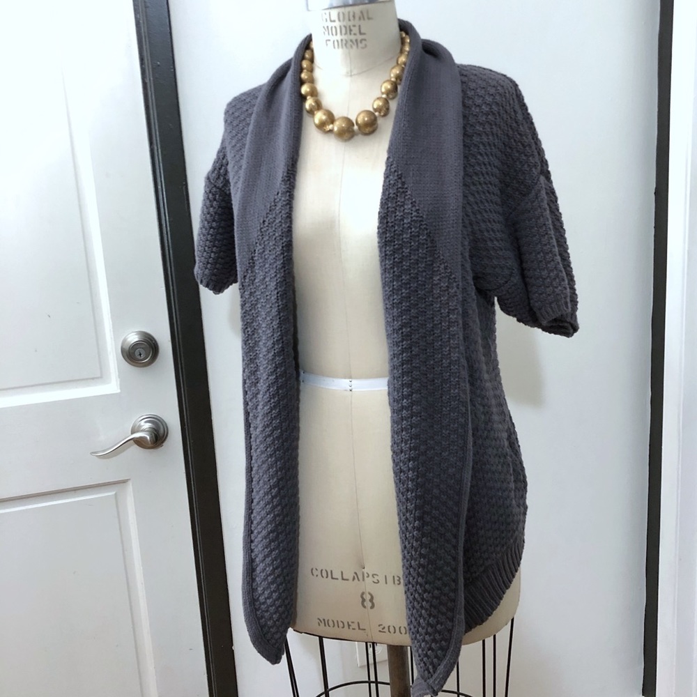 BCBG Chubby Knitted Gray Sweater Cardigan